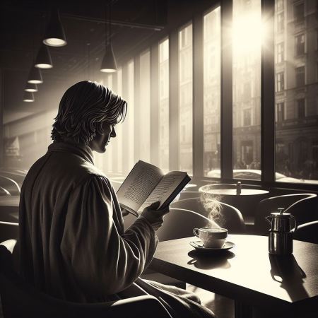 Dante in a cafe